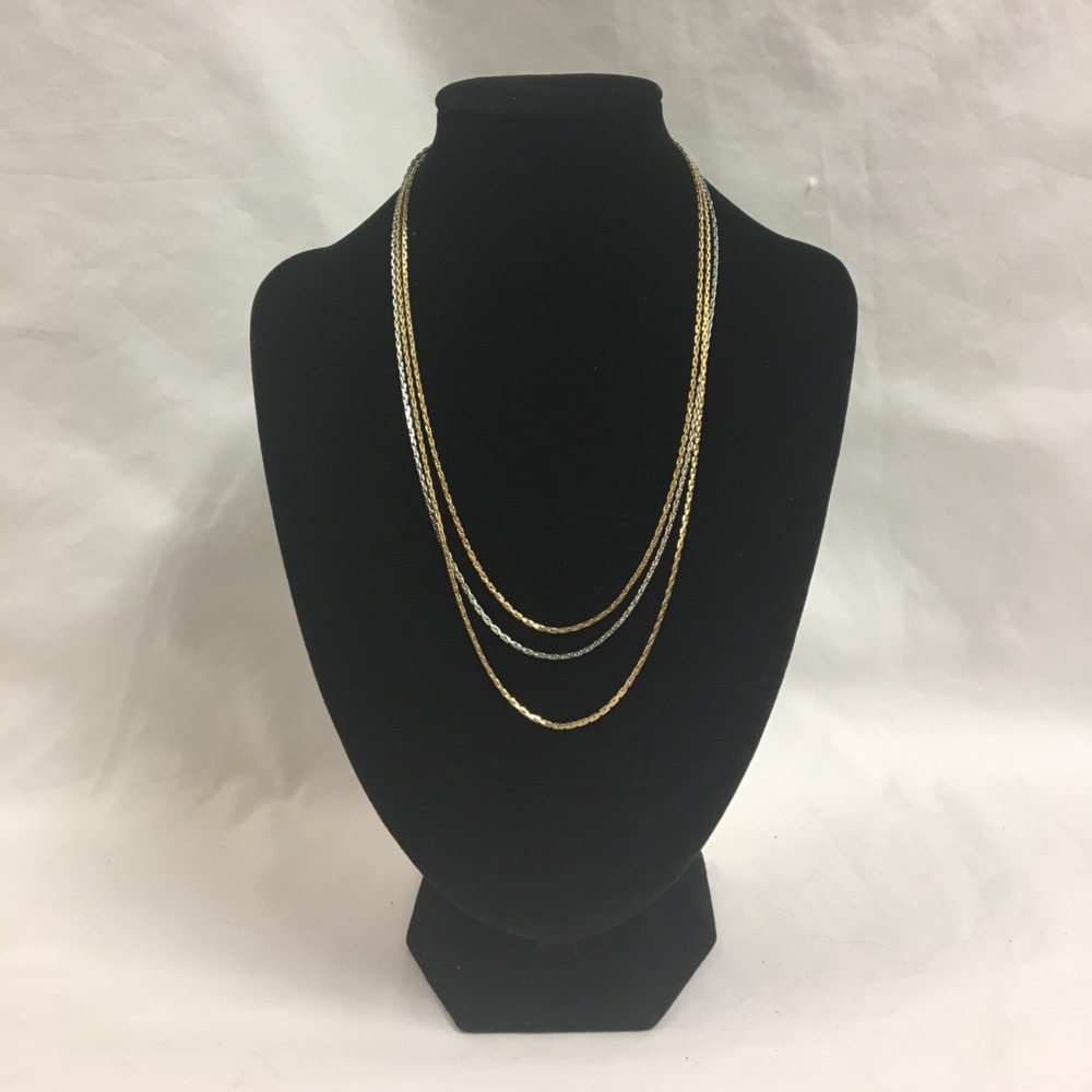 Simple 3 Chained Necklace & Bracelet